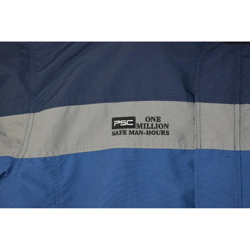 LL Bean 3 In 1 Men's Jacket Size LFull  Zip Blue Lined Fleece Heavyweight -Flaws